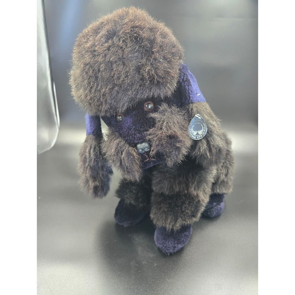 Vintage 1985 Special Effects 24K Polar Puff Poodle Plush Mighty Star Navy Brown